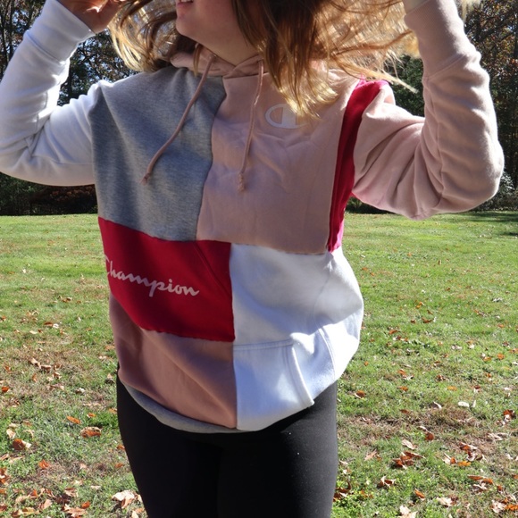 Pink champion upcycled hoodie - Picture 5 of 6